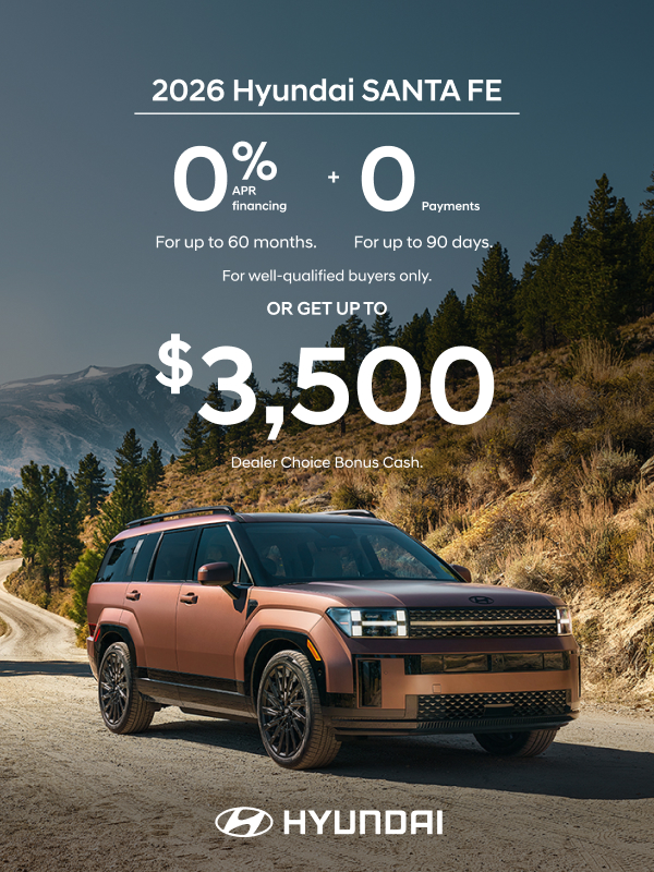 2026 Hyundai Santa Fe  APR or Bonus Cash Offer