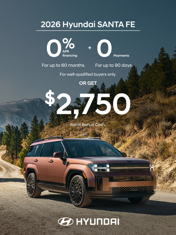 2026 Hyundai Santa Fe  APR or Bonus Cash Offer