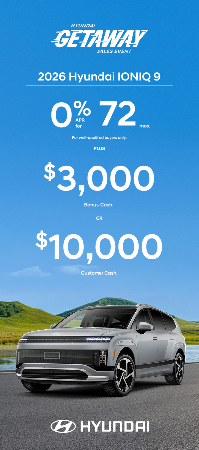 2026 Hyundai IONIQ 9 APR and Bonus Cash or Customer Cash Offer