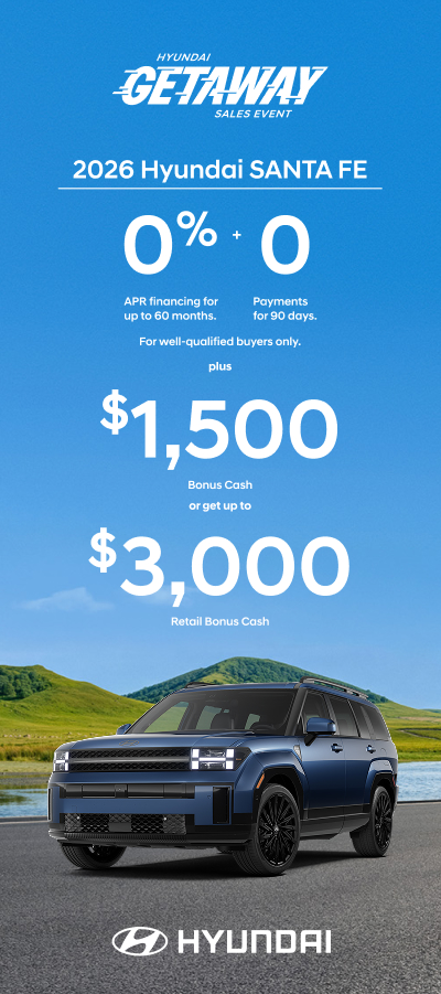 2026 Hyundai Santa Fe  APR and Bonus Cash Offer
